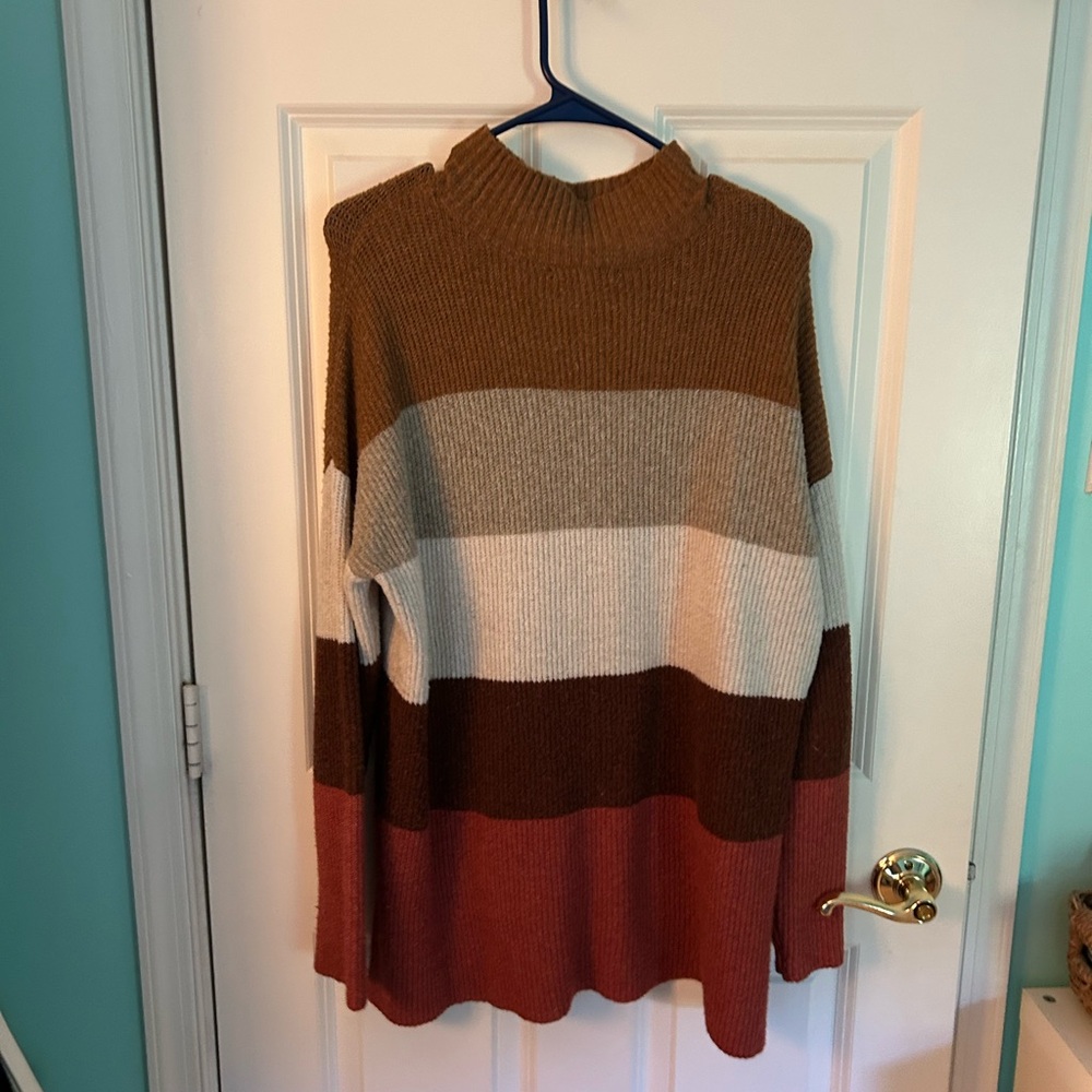 Striped Turtleneck Sweater